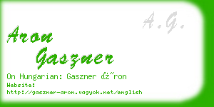 aron gaszner business card